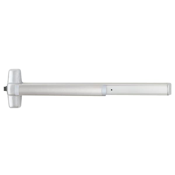 Grade 1 Rim Exit Device, 48-in, Night Latch, Hex Key Dogging, Pull, 1-1/4-in Mortise & Rim, Satin Al